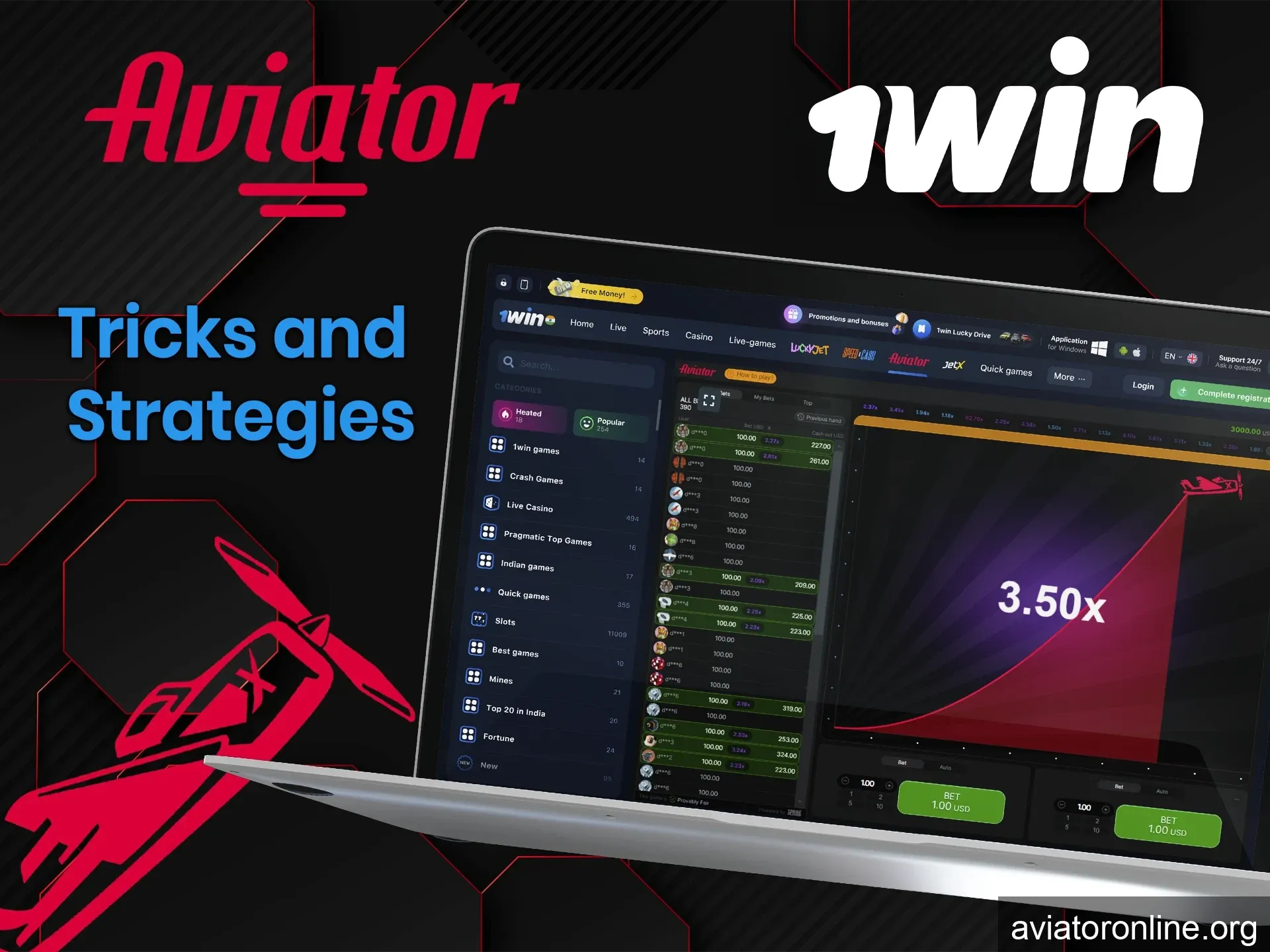 Learn how to increase your chances of winning the Aviator game at 1Win.
