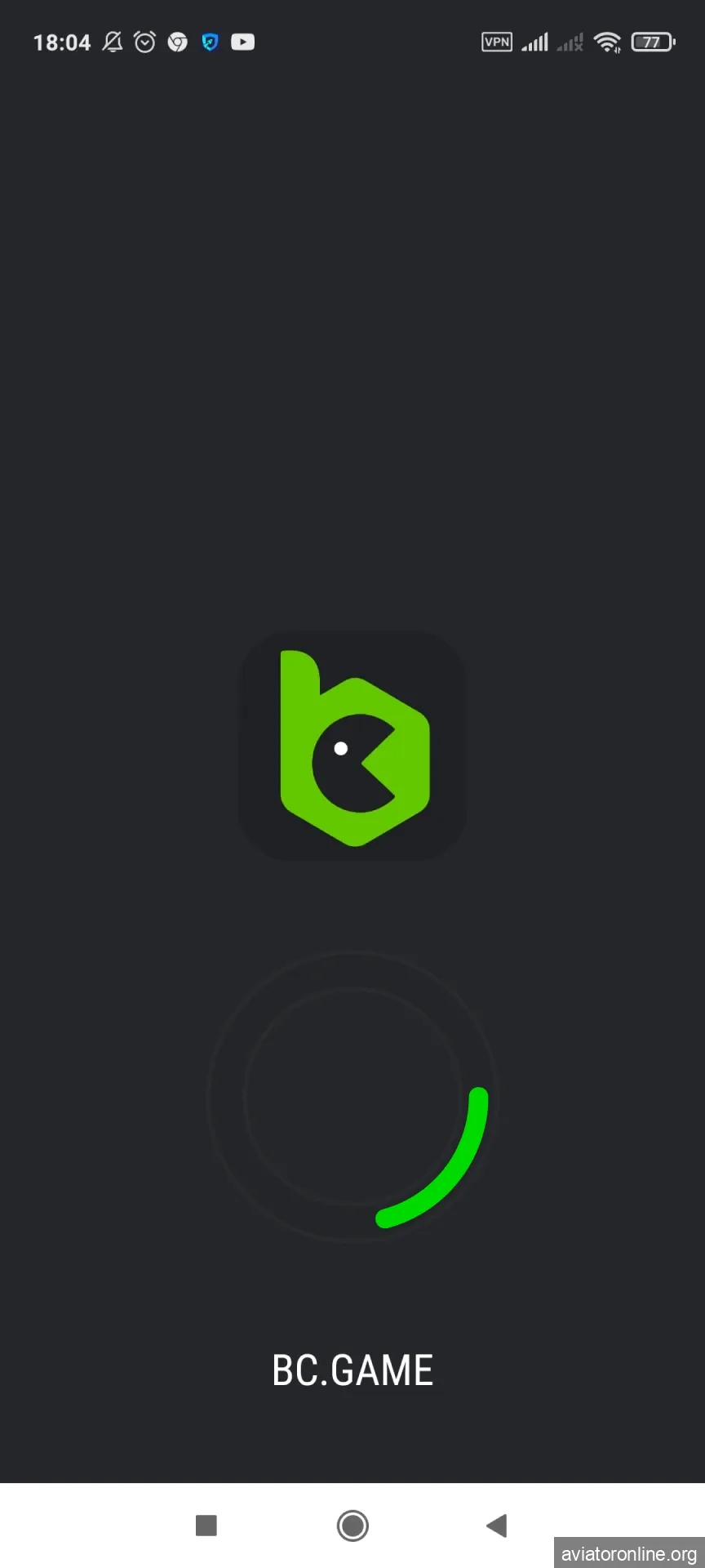 Complete the installation of the BCGame Android application.