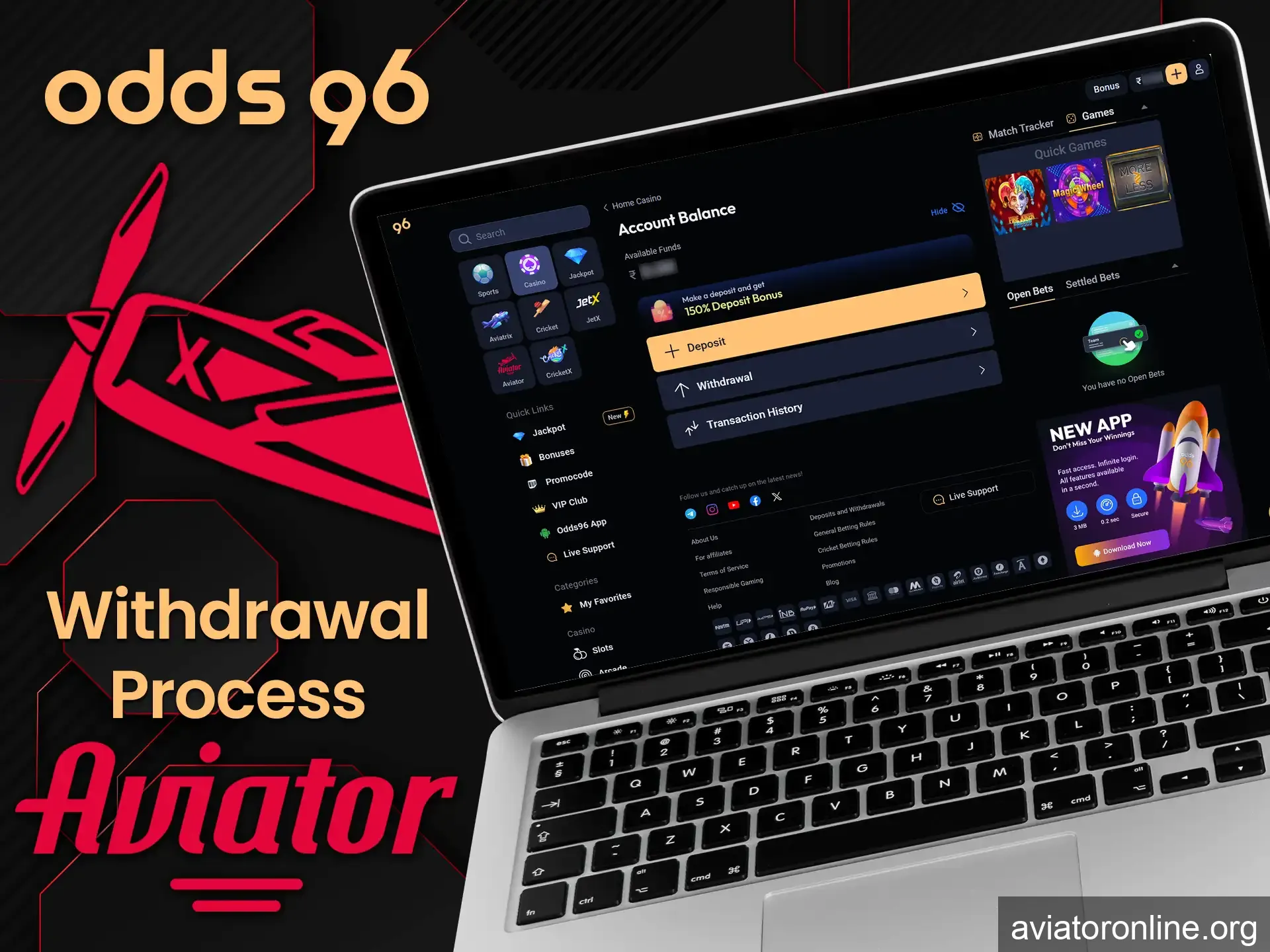 By following our guide, you will get the winning funds in the Aviator game from Odds96.