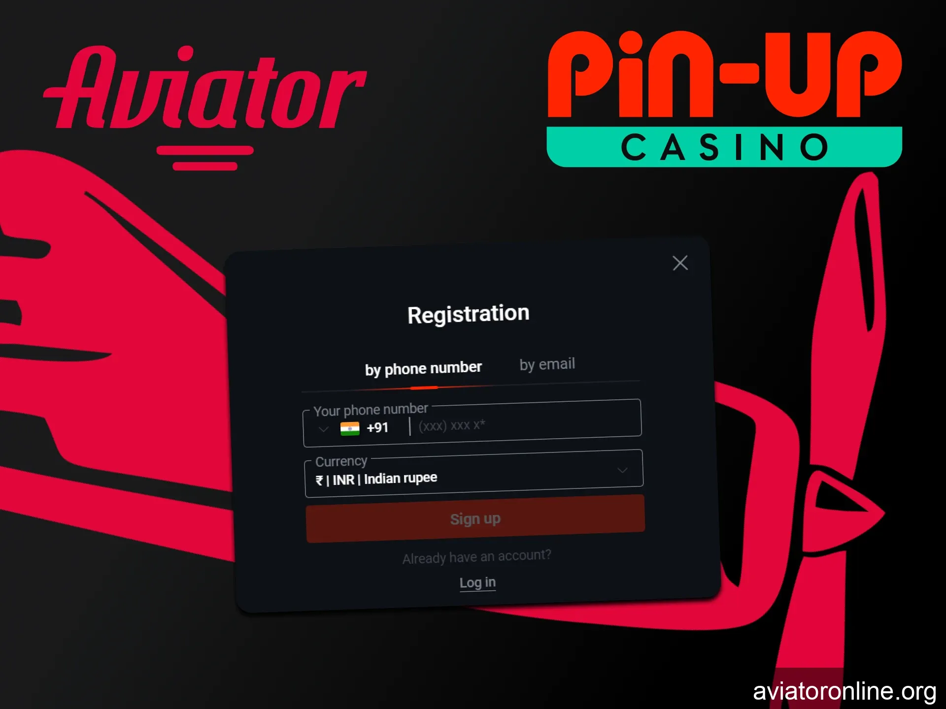 Go through the registration process on Pin Up to play Aviator.