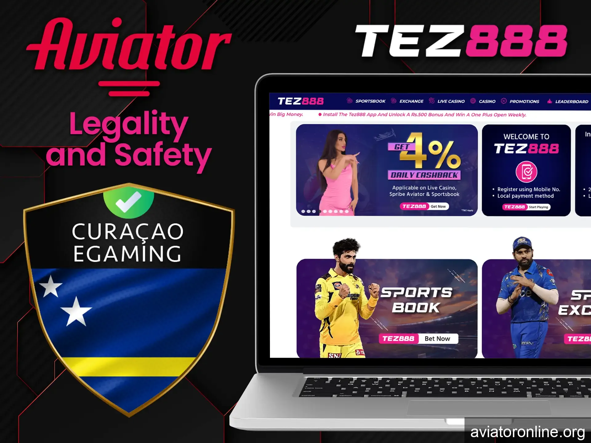 Tez888 provides its services online legally.